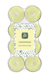 16 PK COLOUR TEA LIGHTS LEMONGRASS
